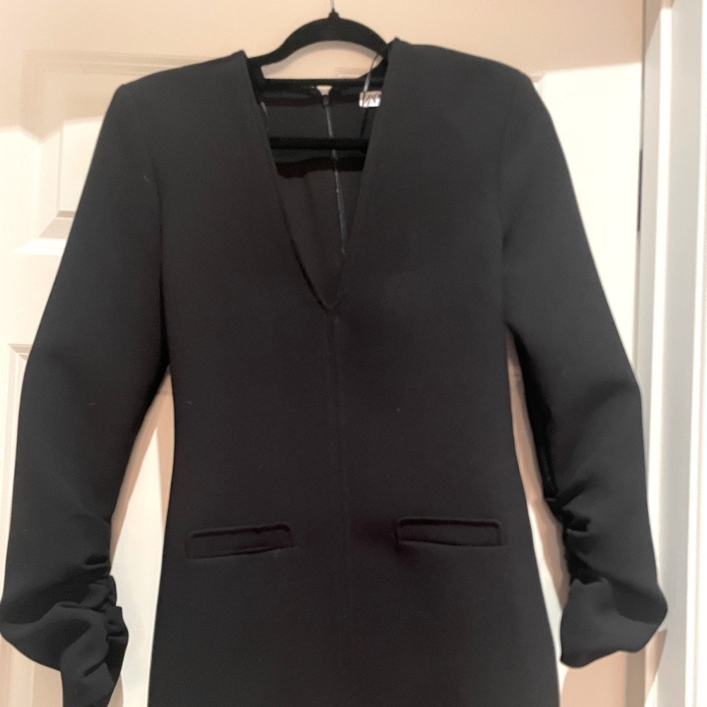 NWT Zara black mini dress with shoulder pads